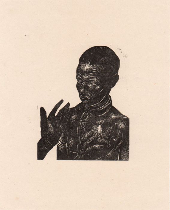 Gerald Coles - Mid 20th Century Woodcut, Slave