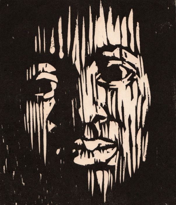 Gerald Coles - 1958 Woodcut, Signed Limited Edition, Head