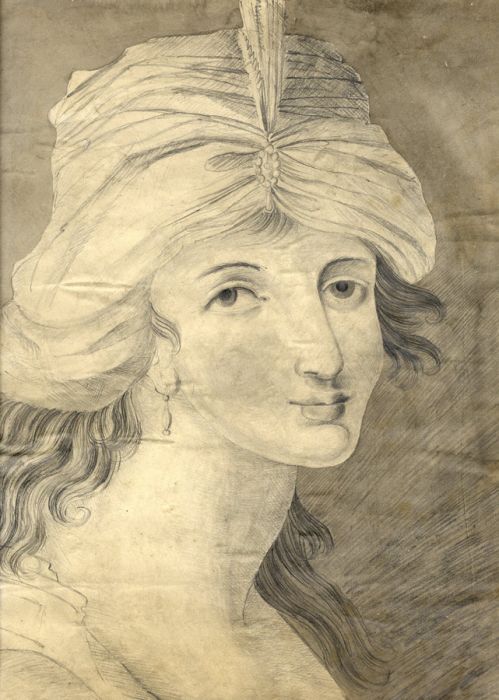 Large 19th Century Graphite Drawing
