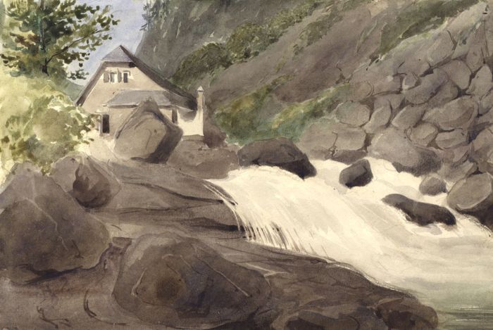 Lord Francis Leveson-Gower - 1833 Watercolour, Cauterets, Spain