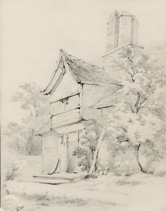19th Century Graphite Drawing - A House