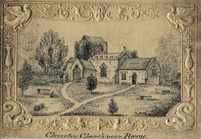 19th Century Graphite Drawing - Claverton Church near Bath