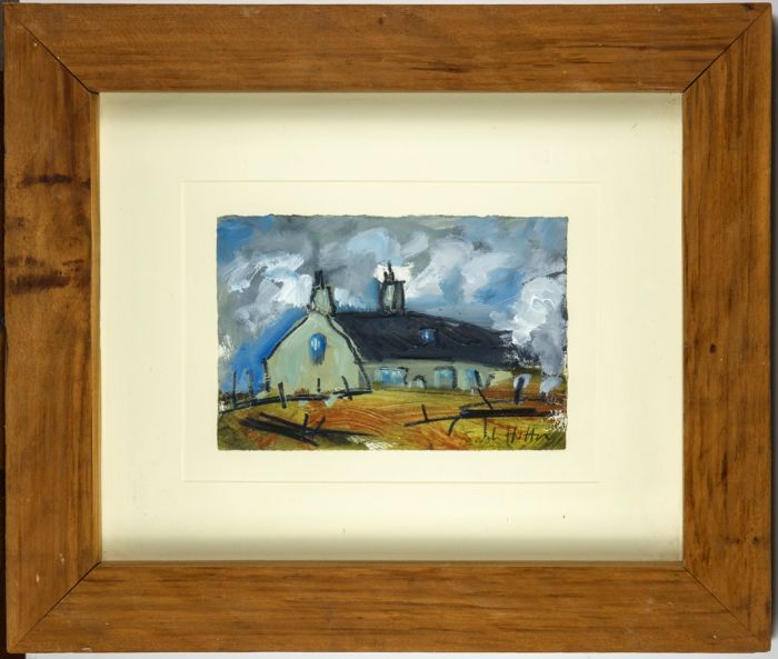 Sarah Hutton - Contemporary Mixed Media, Farm on Way to Stanbury