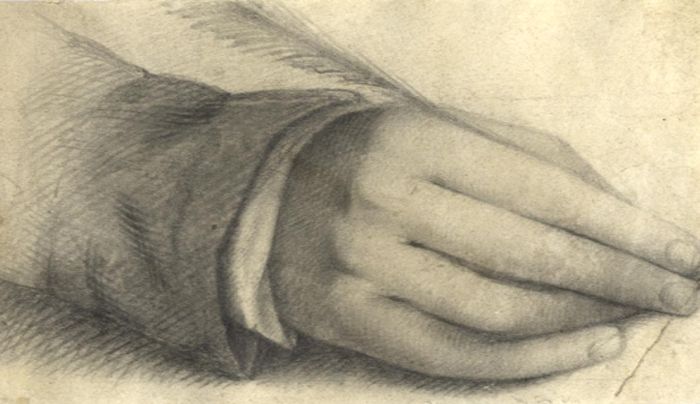 19th Century Graphite Drawing - A Hand