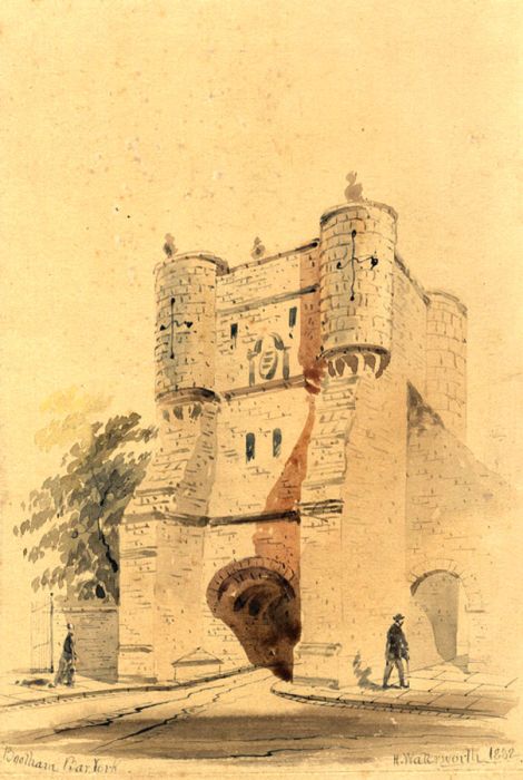 H Waterworth - 1882 Watercolour, Bootham Bar, York