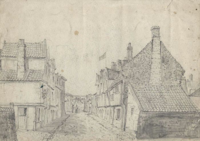 19th Century Graphite Drawing - Barrack Street Norwich Looking Towards Mousehold