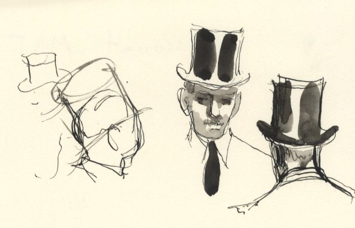 Frances Watt - Mid 20th Century Pen and Ink Drawing, Seen at the Discount Market