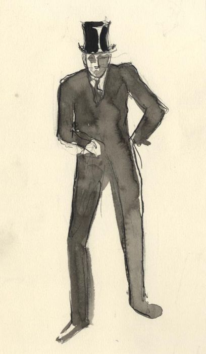 Frances Watt - 1961 Pen and Ink Drawing, At the Discount Market