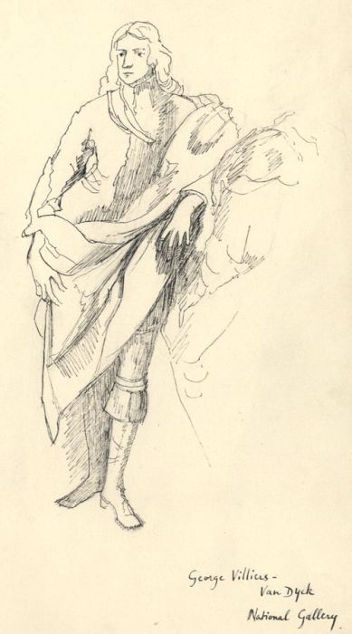 Frances Watt - Mid 20th Century Pen and Ink Drawing, After Villiers, Van Dyck