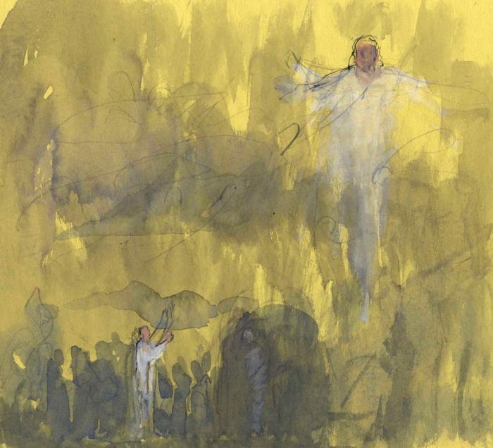 Frances Watt - 1963 Watercolour, The Resurrection of Lazarus