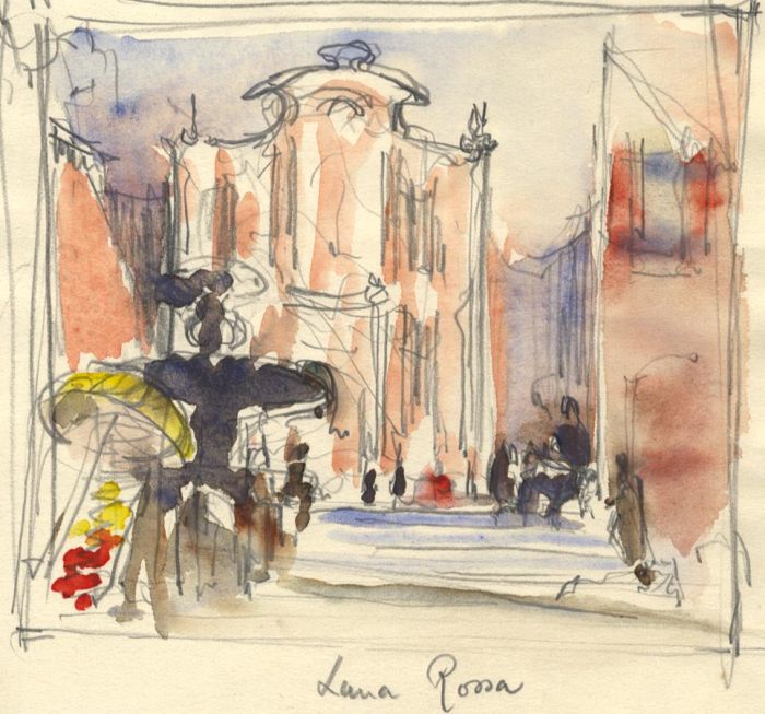 Frances Watt - Mid 20th Century Watercolour, Luna Rosa Souvenirs d'Italia
