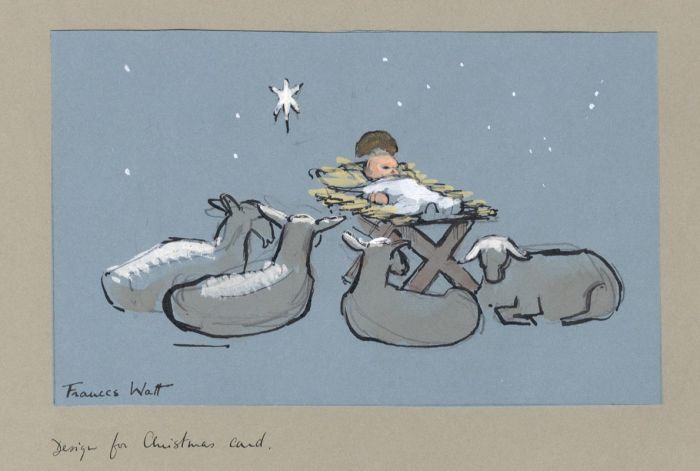 Frances Watt - Mid 20th Century Watercolour, Design for a Christmas Card