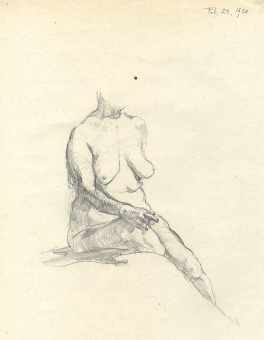 Frances Watt - Mid 20th Century Graphite Drawing, Figure Study