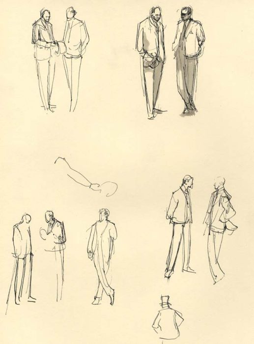 Frances Watt - 1962 Pen and Ink Drawing, Traders Drawn for the Times