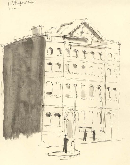 Frances Watt - Mid 20th Century Pen and Ink Drawing, Under Blackfriar's Bridge