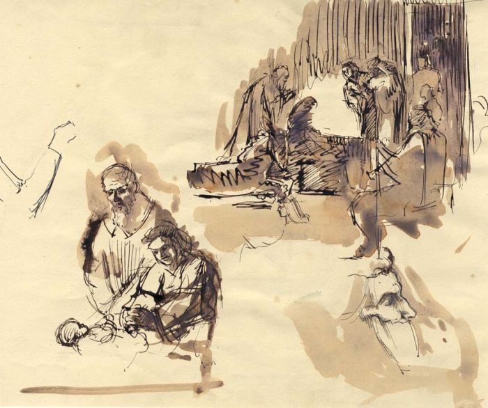 Frances Watt - Mid 20th Century Pen and Ink Drawing, Religious Paintings