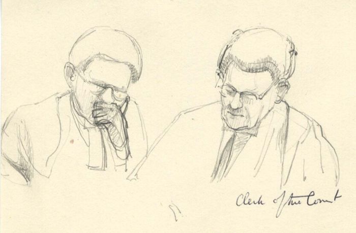 Frances Watt - Mid 20th Century Graphite Drawing, Clerk of the Court