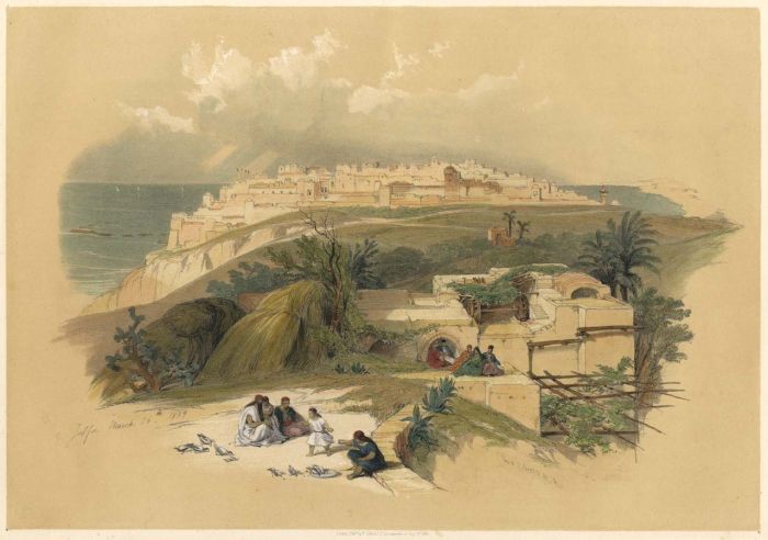 Louis Haghe after David Roberts - 1843 Lithograph, Jaffa