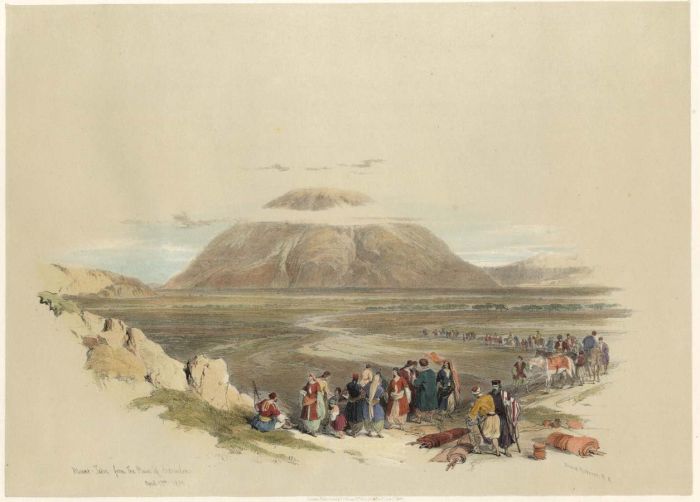 Louis Haghe after David Roberts - 1844 Lithograph, Mount Tabor