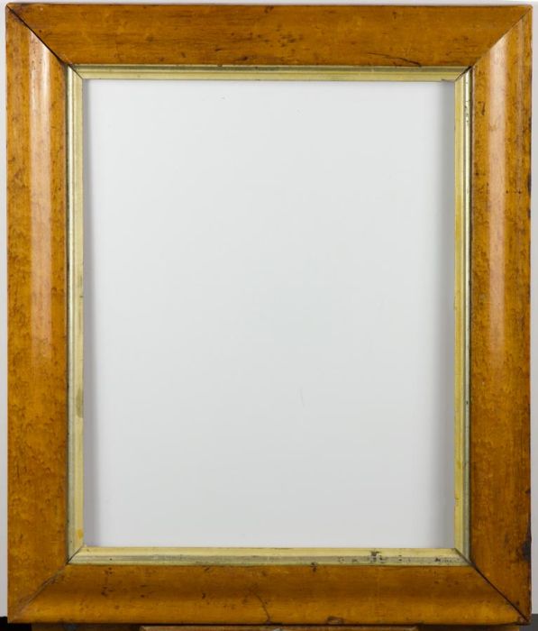 19th Century Picture Frame - Birdseye Maple with Gilt Wood Slip