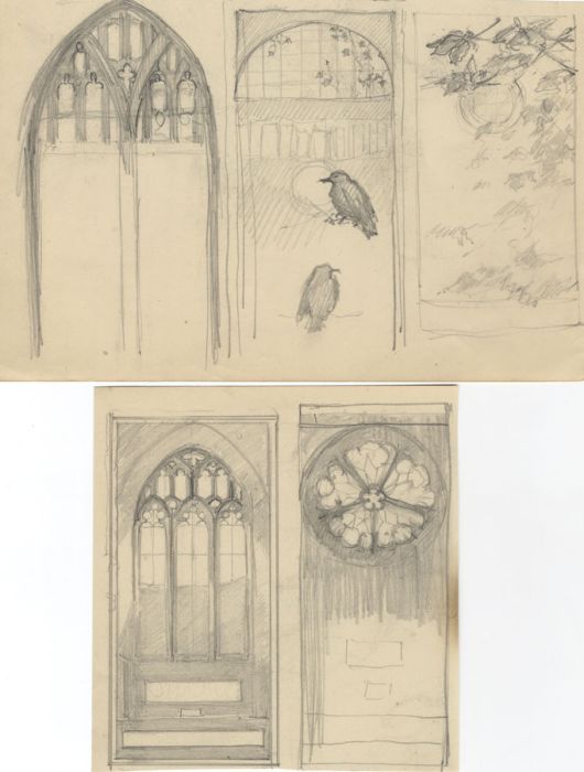 Millicent L. Woodforde - 1904 Graphite Drawing, Window Studies