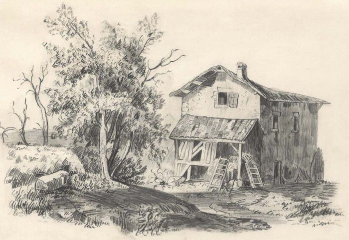 19th Century Graphite Drawing