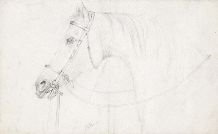 J B Thomas - 19th Century Graphite Drawing