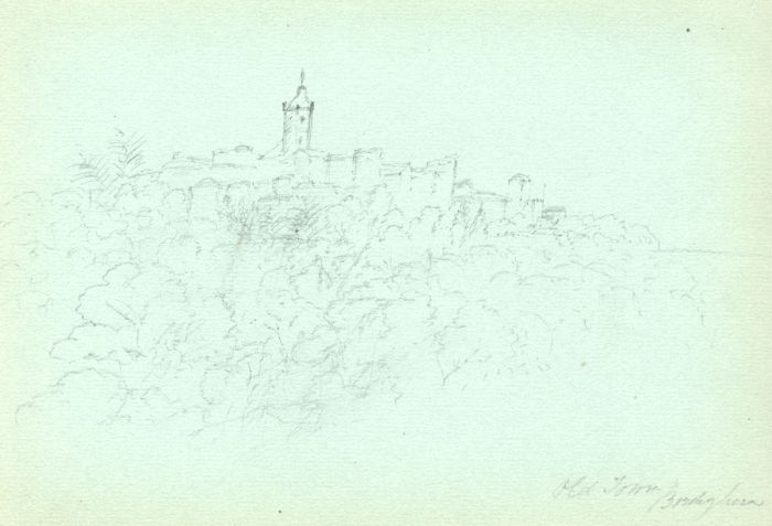 I Burn Blyth - 19th Century Graphite Drawing, Old Town, Bordighera, Italy