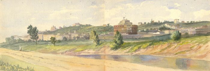 I Burn Blyth - 19th Century Watercolour, Panoramic View from the Road