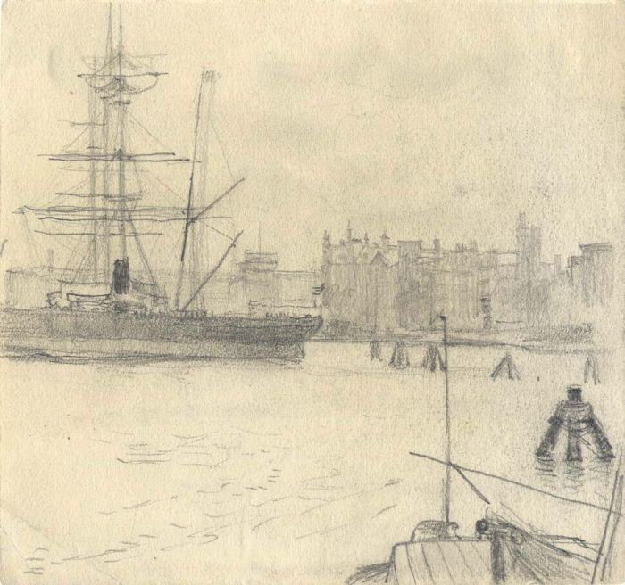Frank Lewis Emanuel - Early 20th Century Graphite Drawing