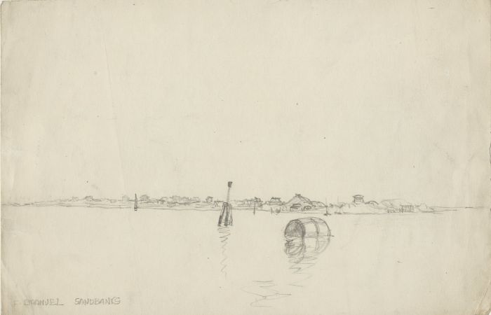 Frank Lewis Emanuel - Early 20th Century Graphite Drawing, Sandbanks
