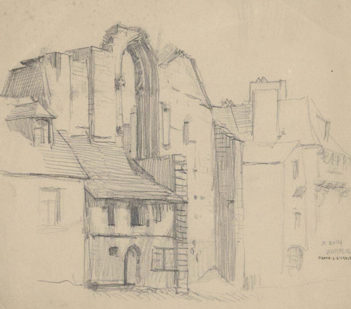 Frank Lewis Emanuel - Early 20th Century Graphite Drawing, Quimperle, France