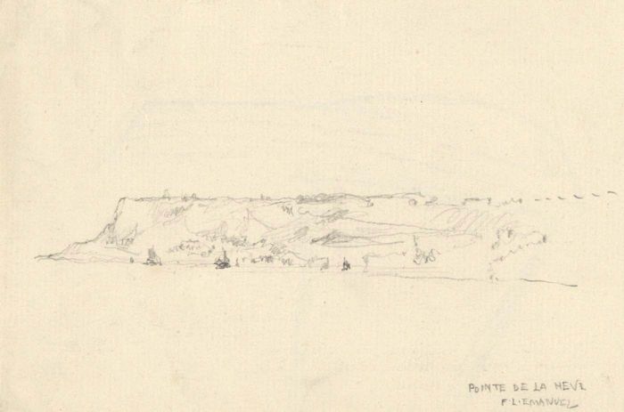 Frank Lewis Emanuel - Early 20th Century Graphite Drawing, Pointe de la Hevz