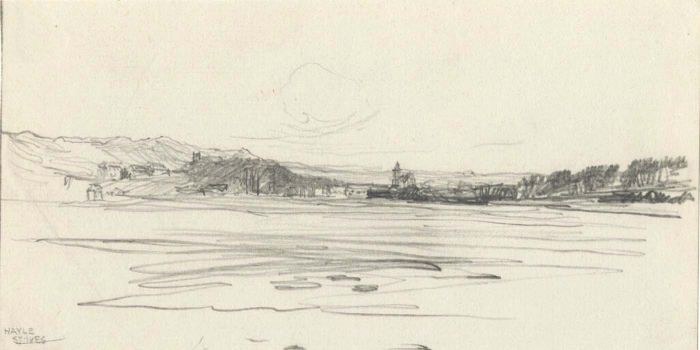 Frank Lewis Emanuel - Early 20th Century Graphite Drawing, Hayle St. Ives