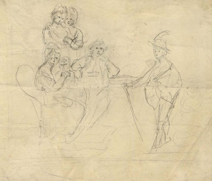 18th Century Graphite Drawing