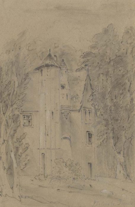 Lady Caroline Eliot - 19th Century Graphite Drawing, Plessis les Tours