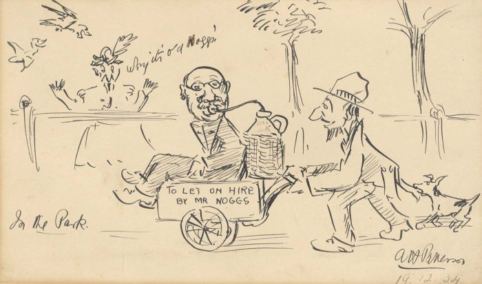 Arthur Henry Patterson - 1924 Pen and Ink Drawing, In the Park