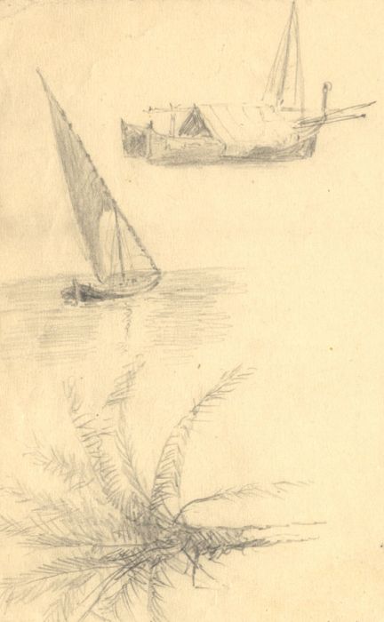 Joseph Harold Swanwick - Early 20th Century Graphite Drawing, Study of Boats