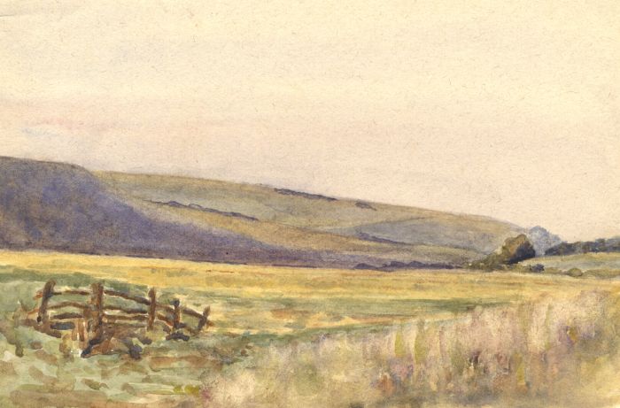 Joseph Harold Swanwick - Early 20th Century Watercolour, Landscape with Fence