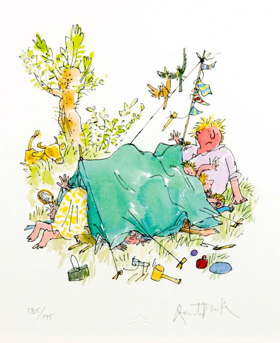 Quentin Blake - 2005 Giclee, Framed Signed Limited Edition, T is for Tent