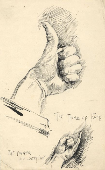 Joseph Harold Swanwick - Early 20th Century Pen and Ink Drawing, Thumb of Fate