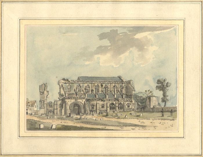 Samuel Hieronymus Grimm - Superb 18th Century Watercolour, Malmesbury Abbey