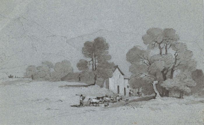 John Hippisley - 1820 Mixed Media, Near Llangollen
