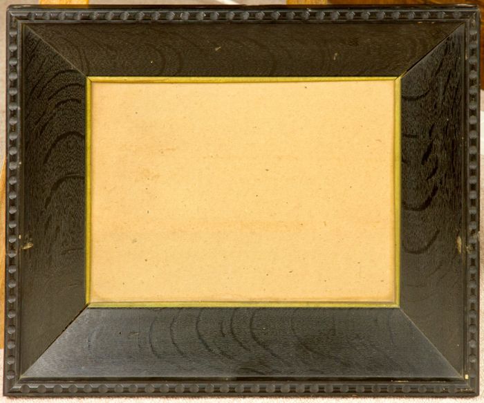 Picture Frame - Dark Solid Oak Carved Frame with Gilt Liner