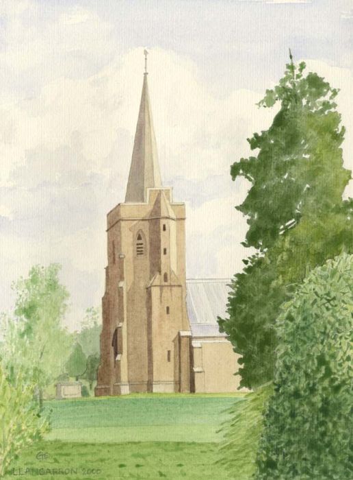 Monogram G.E. - 2000 Watercolour, Llangarron Church