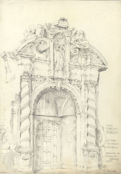Thomas Rayson - 1910 Graphite Drawing, St. Mary the Virgin Church, Oxford