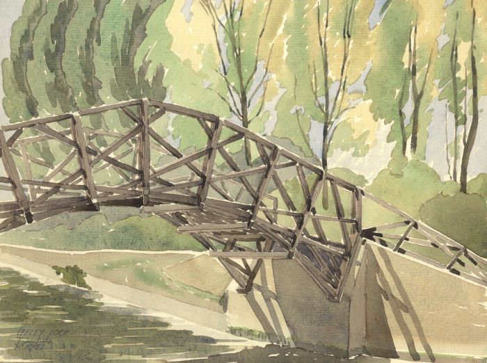 Thomas Rayson - 1952 Watercolour, Iffley Lock, Oxford
