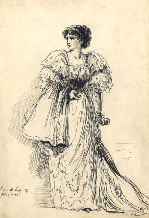 19th Century Pen and Ink Drawing - In "A Life of Pleasure"