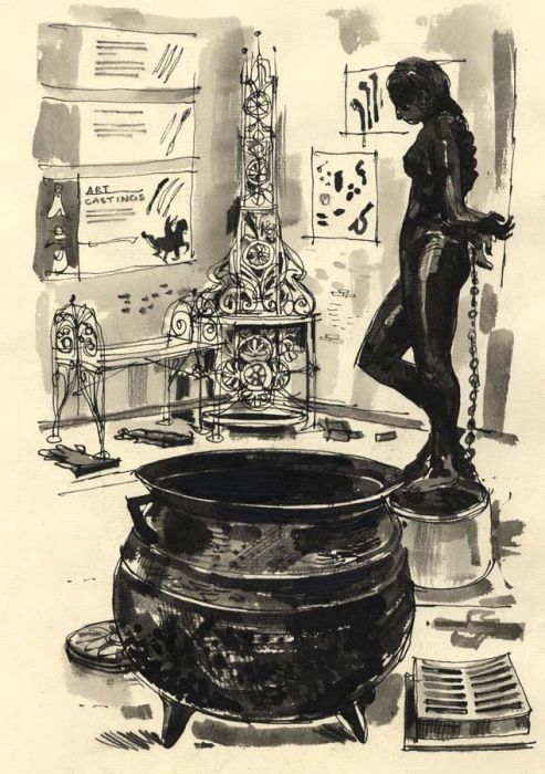 Paul Sharp - Monochrome 1964 Watercolour, Museum of Ironfounding