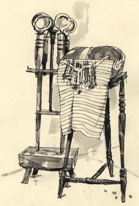 Paul Sharp - Monochrome 1964 Watercolour, English Rural Life Museum, Reading